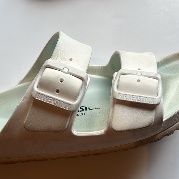 Birkenstock Arizona EVA White Rubber Comfort Slides Buckles Size 39 - Picture 9 of 9